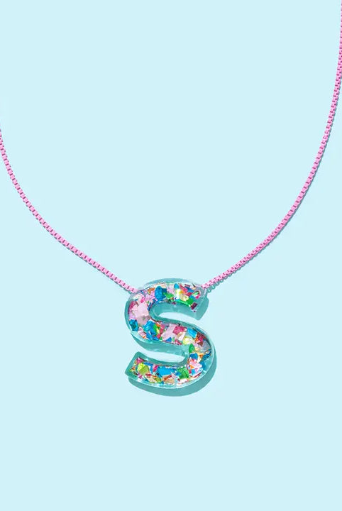 Acrylic Box Chain Necklace - Letters - Colorful Confetti - Each - Necklaces