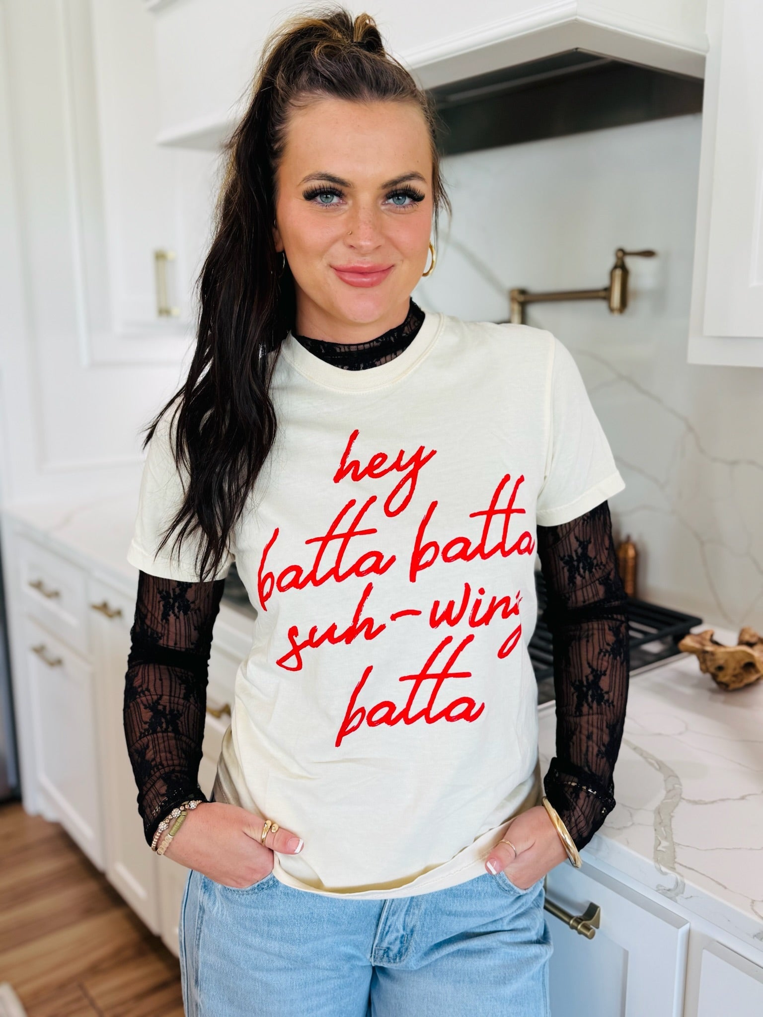 BLACK RIBBON FLORAL SHEER TOP