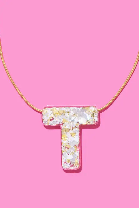 Box Chain Necklace - Letters - Pearl Confetti - Each - Necklaces