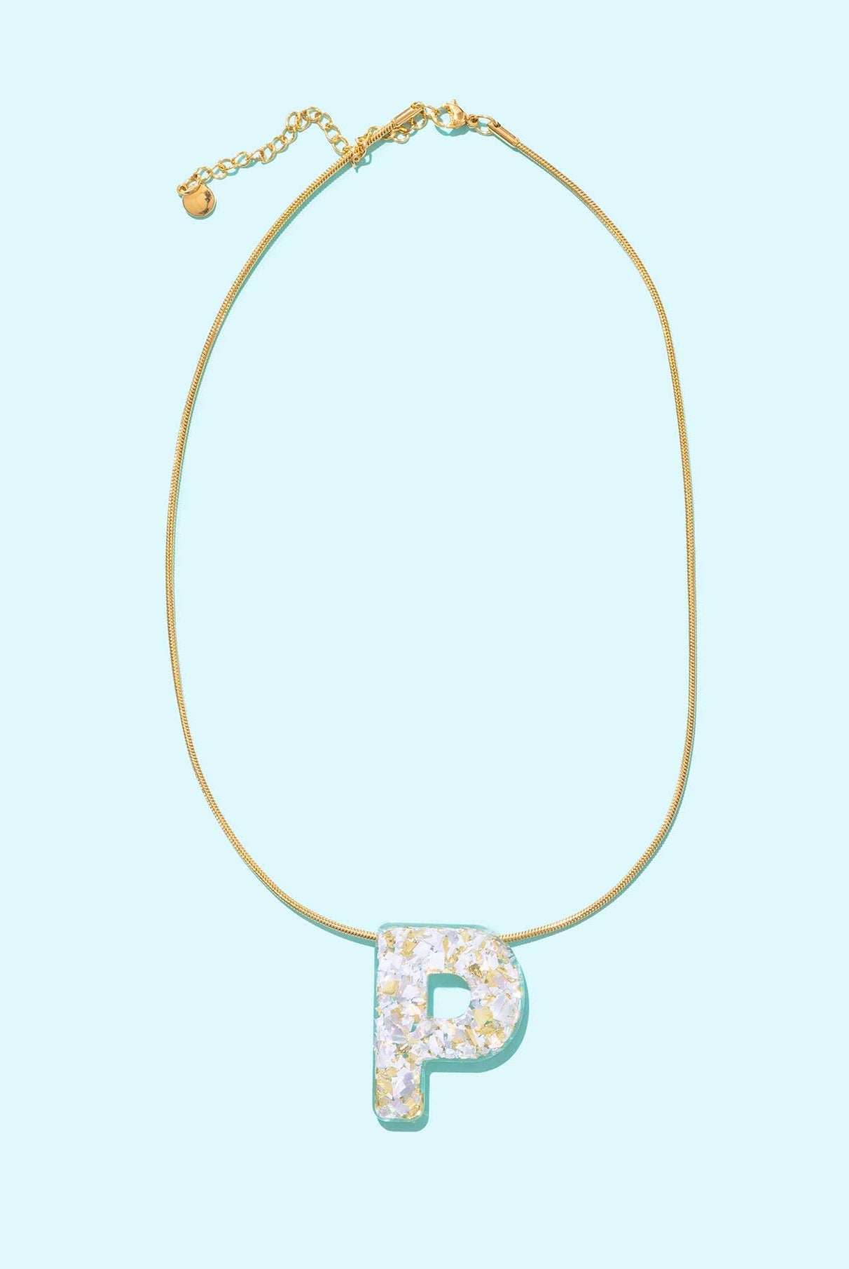 Box Chain Necklace - Letters - Pearl Confetti - Each - Necklaces