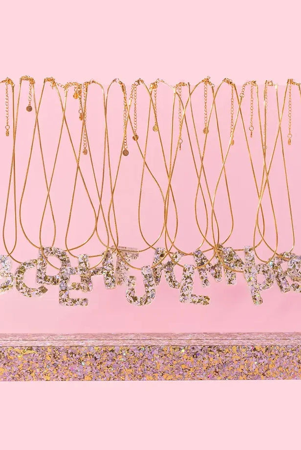 Box Chain Necklace - Letters - Pearl Confetti - Each - Necklaces