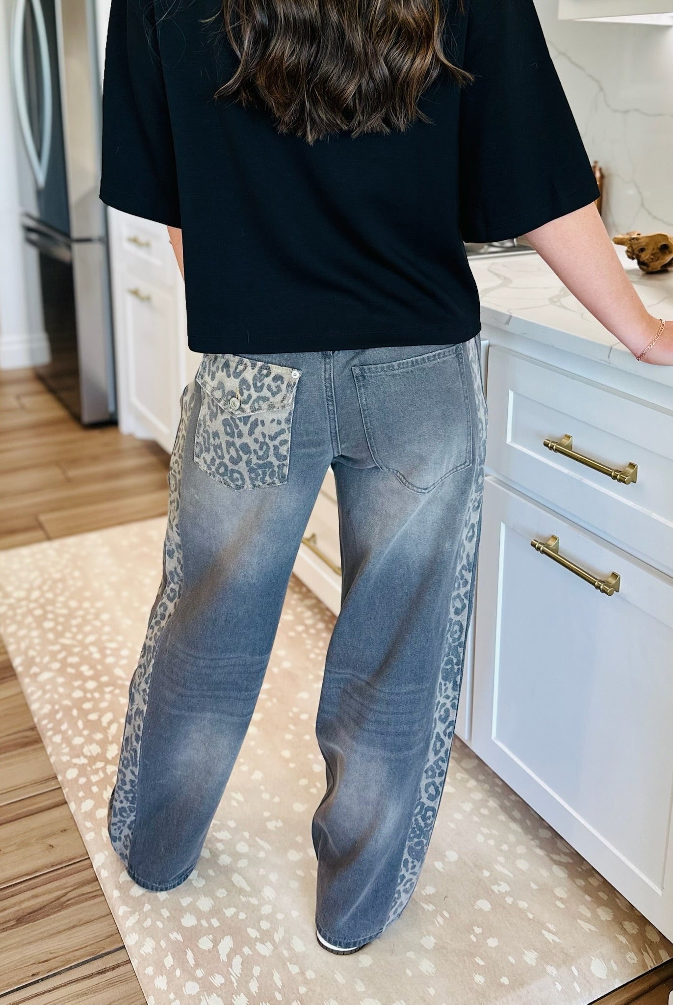 DUSTY LEOPARD WASHED DRAWSTRING PANTS - Bottoms