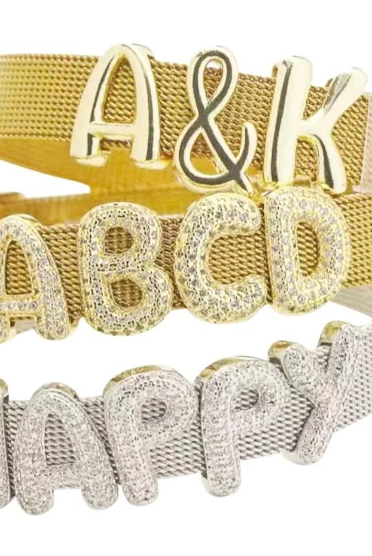 EMORY GOLD INITIAL SLIDES WITH CZ’S