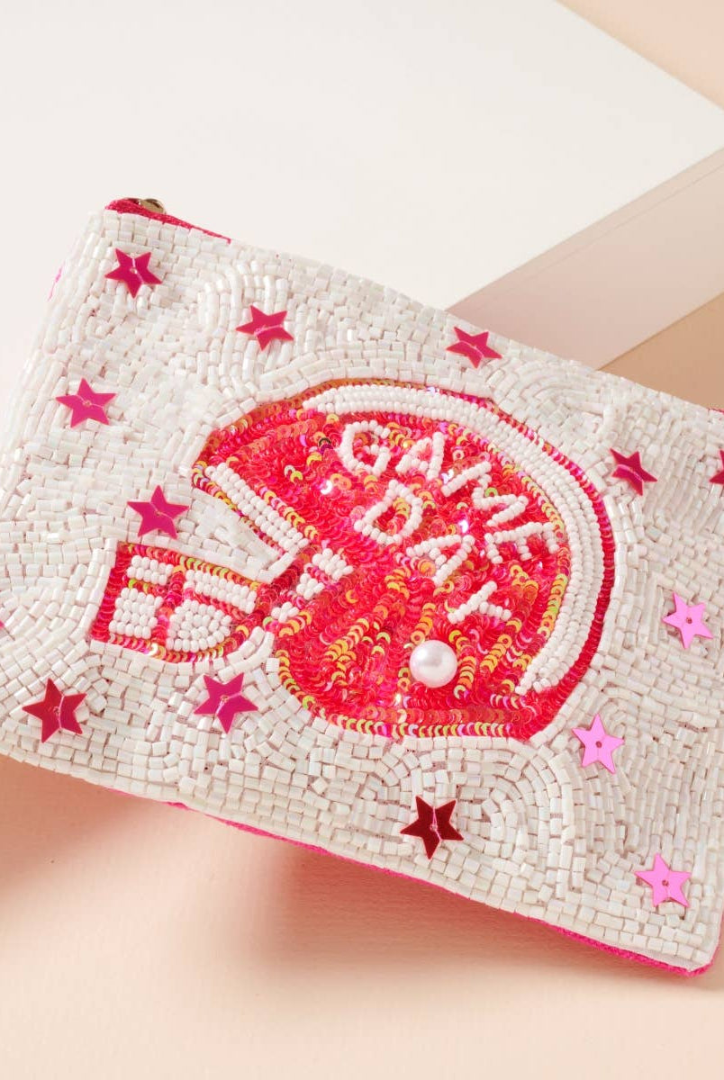 GAME DAY STAR SEQUINS BEADED COIN POUCH