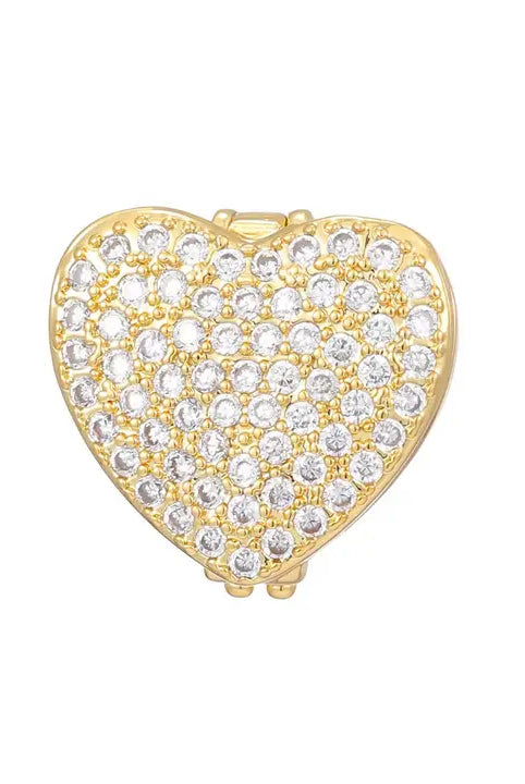 GEMELLI GOLD & SILVER PLATED SLIDER CHARM WITH CZ DETAILING - PUFFY HEART - Bracelet