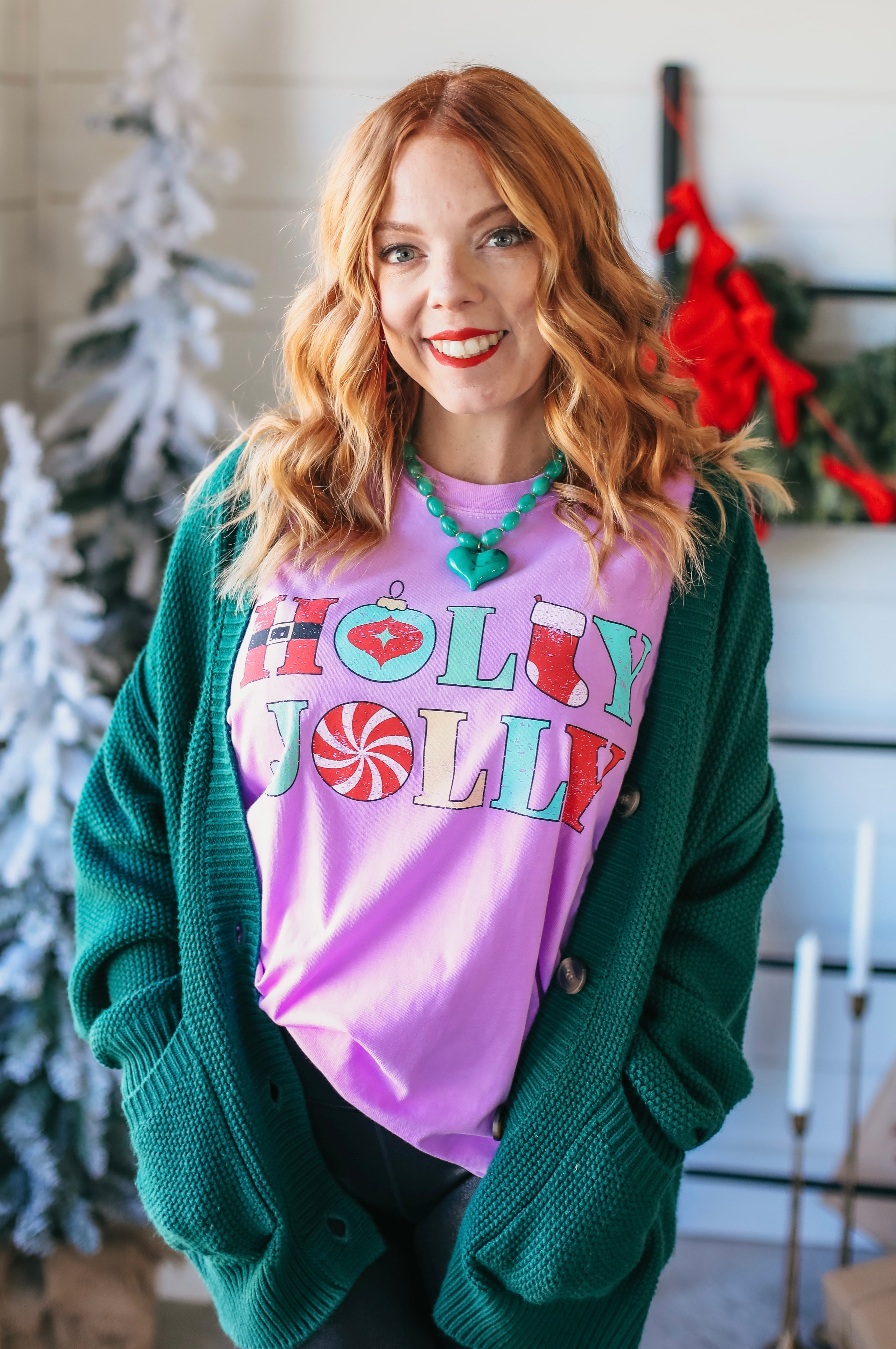 HOLLY JOLLY BRIGHT COMFORT COLORS TEE - Tops