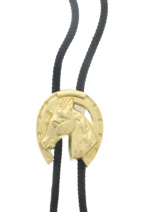 HORSE SHOE BRASS BOLO - Necklaces