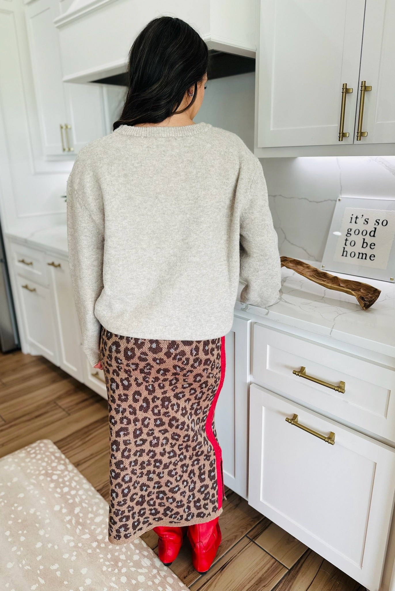 J.ANNA LEOPARD KNIT PENCIL SKIRT - Bottoms