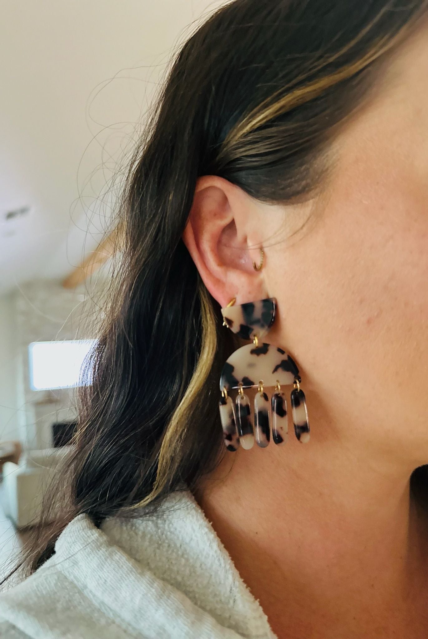 JULIA STATEMENT TORTOISE EARRINGS BY LINNY AND CO - Earrings