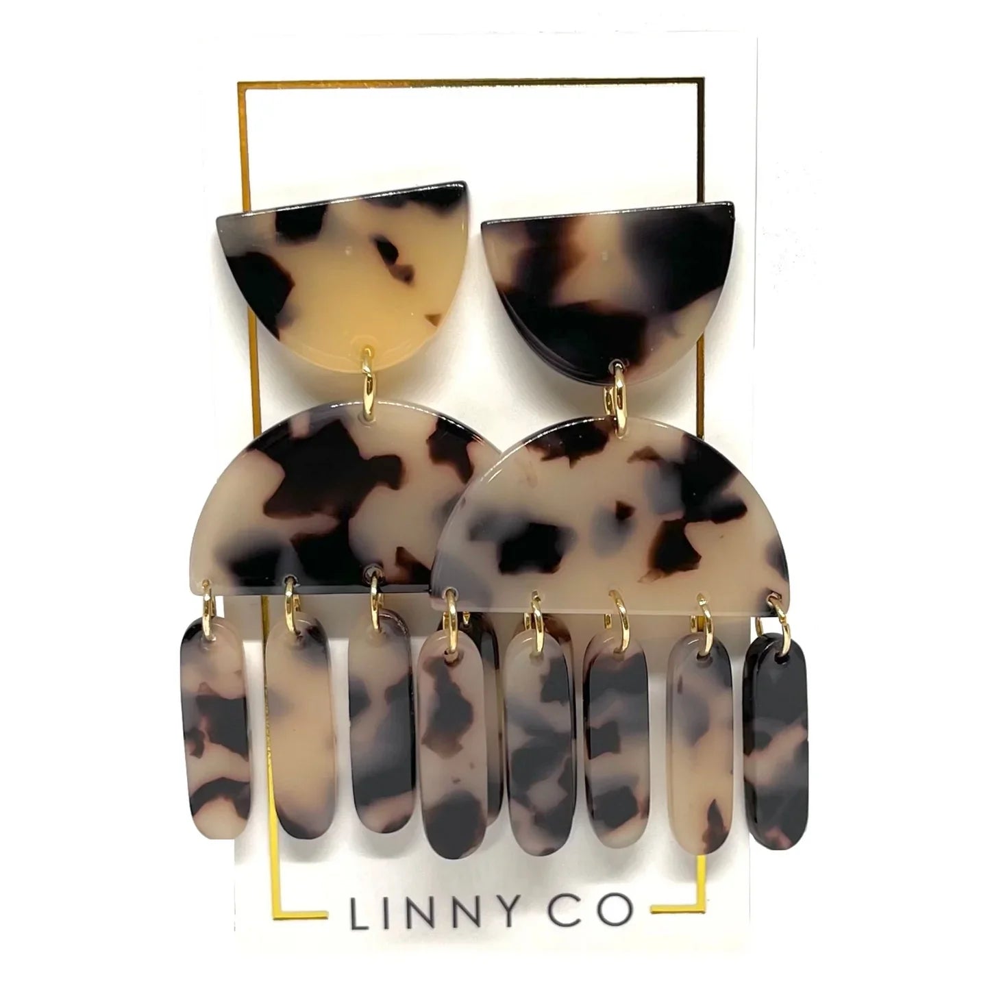 JULIA STATEMENT TORTOISE EARRINGS BY LINNY AND CO - BROWN TORTOIE - Earrings
