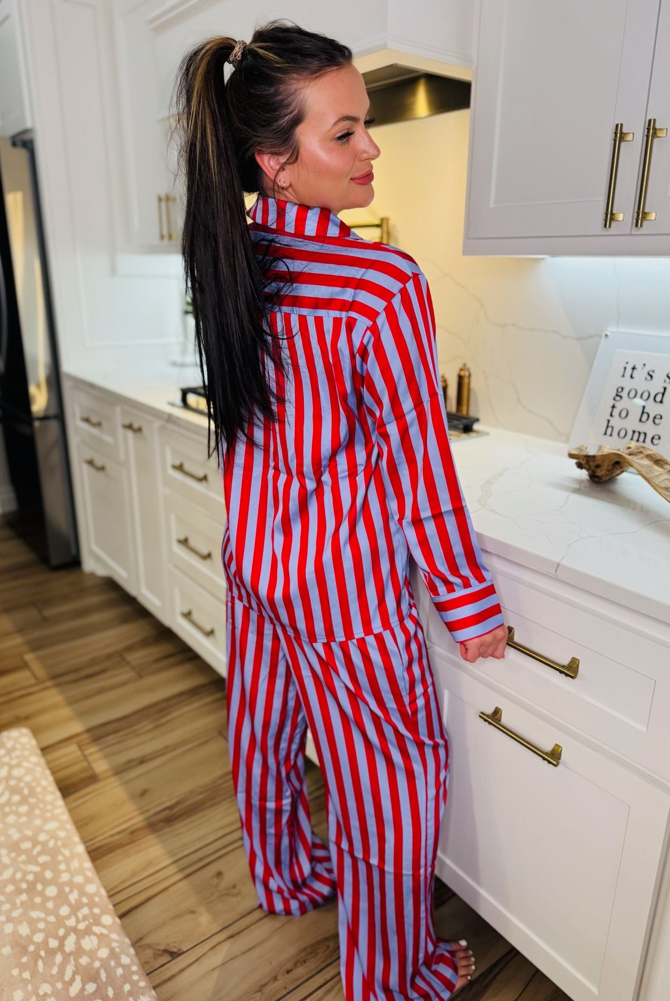 LILAC STRIPED SATIN CUTE PJ SET BY KATYDID