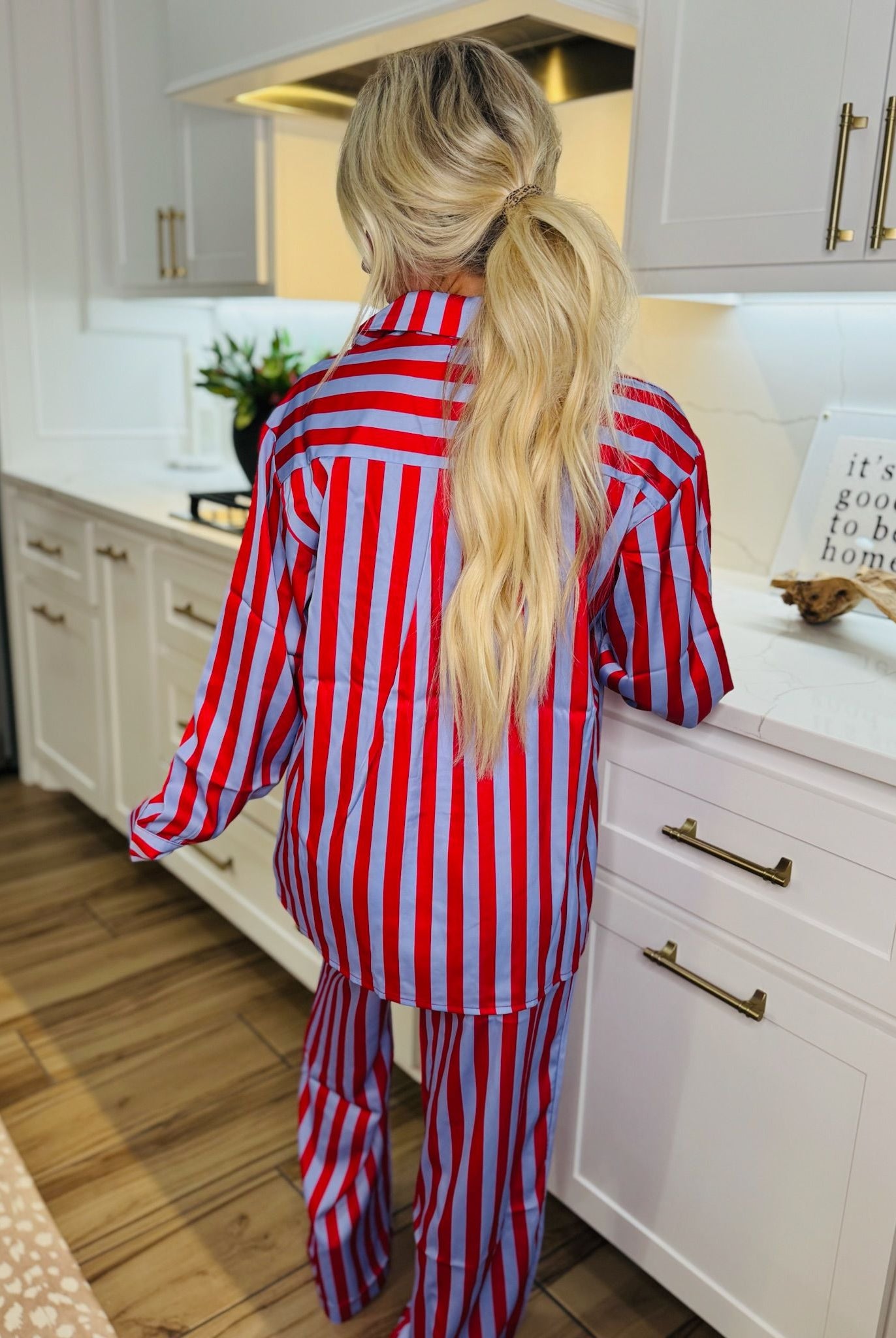 LILAC STRIPED SATIN CUTE PJ SET BY KATYDID