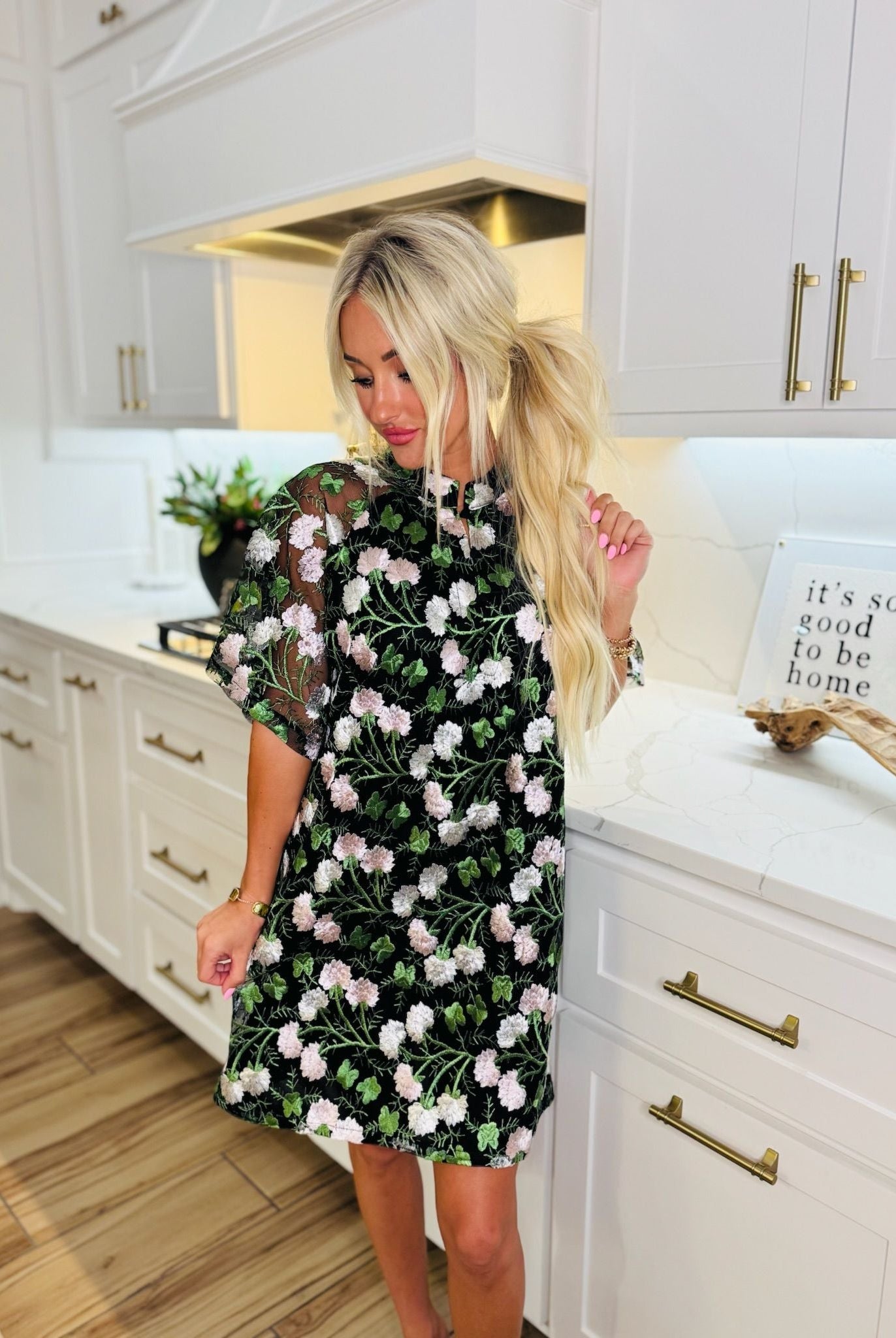 LULU SHORT SLEEVE MINI CAFATAN- VINE BY BUDDY LOVE - Small - Dress