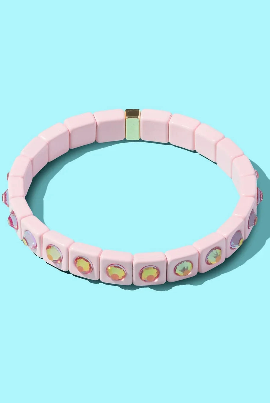 Stylish Maeve Enamel Bracelet by Taylor Elliott Designs featuring painted enamel and square stone accents, perfect for elegant and casual looks.