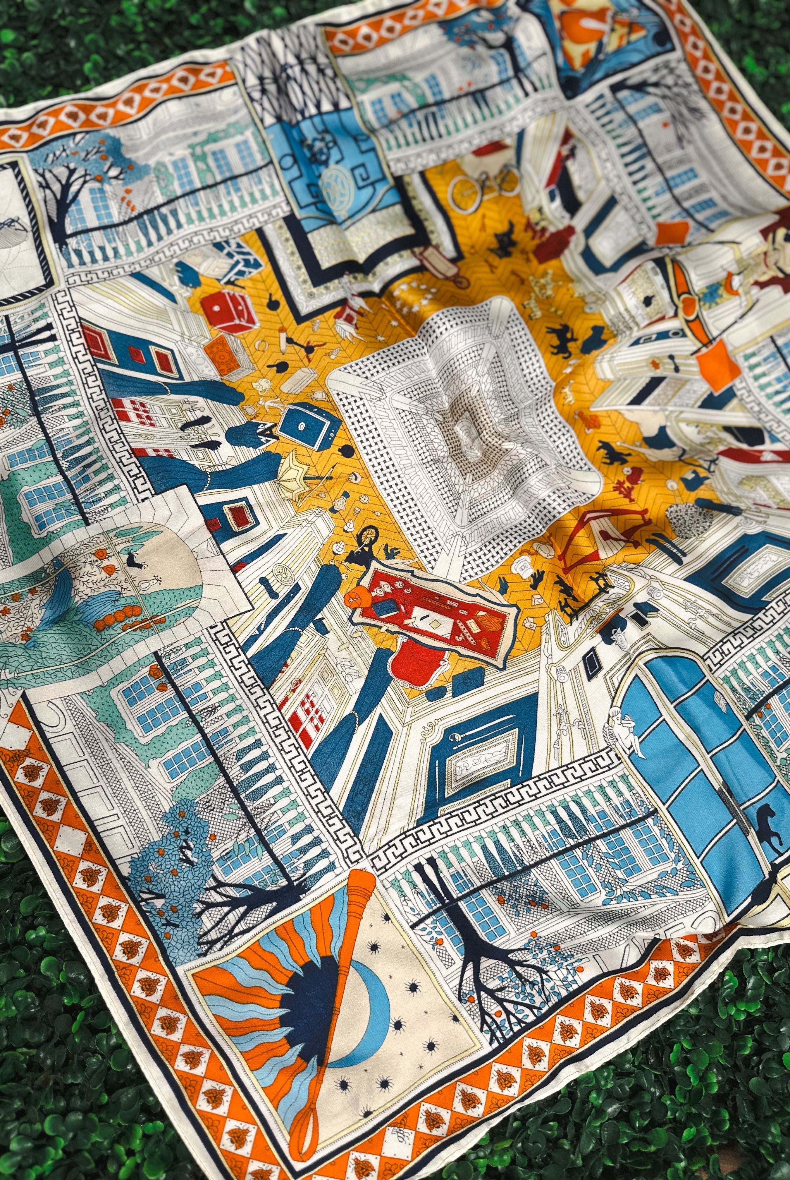 MULTI PRINT COLORFUL NECK SCARF