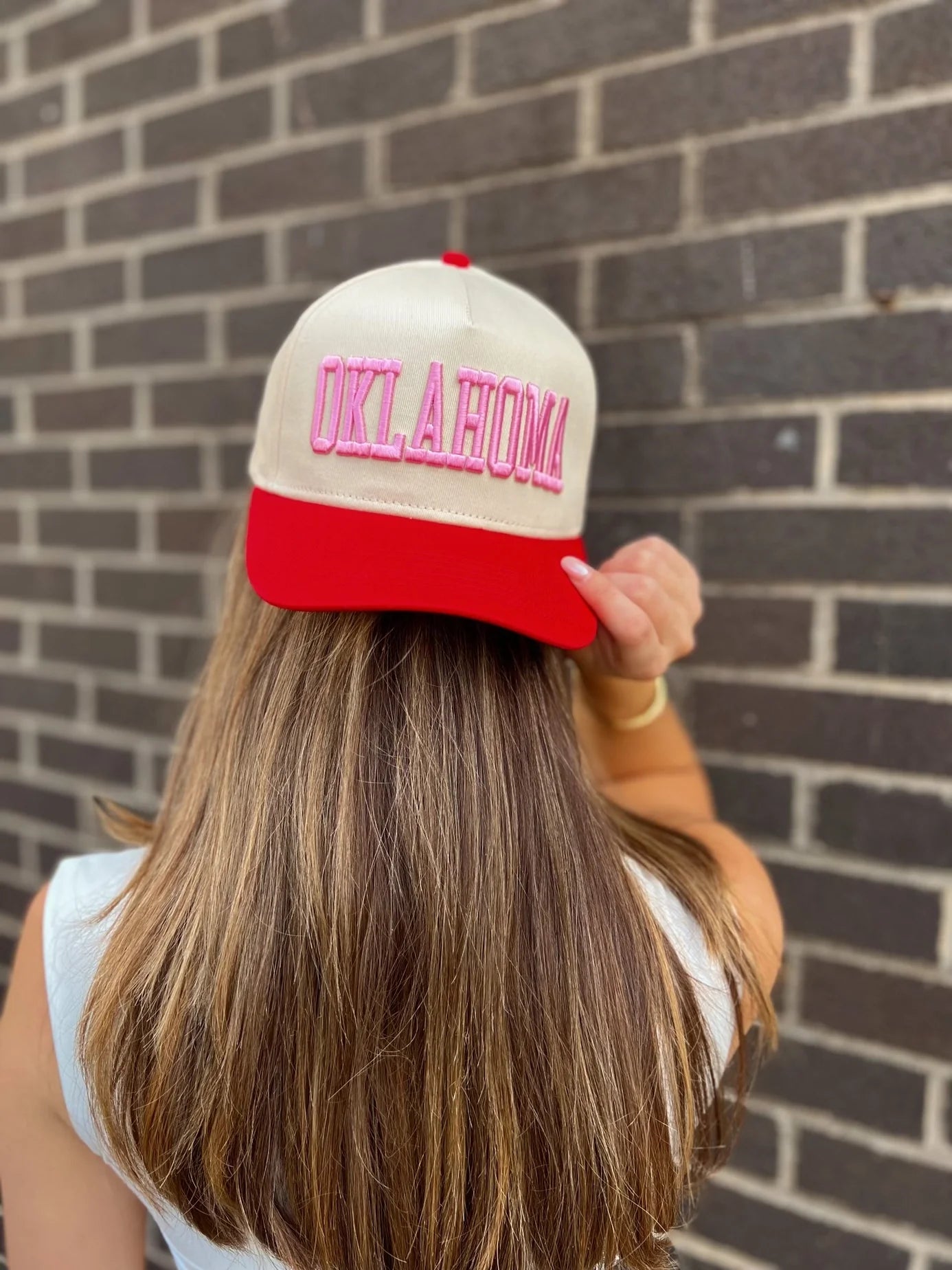 OKLAHOMA SHADE OF PINK VINTAGE TRUCKER HAT-BACK IN STOCK!