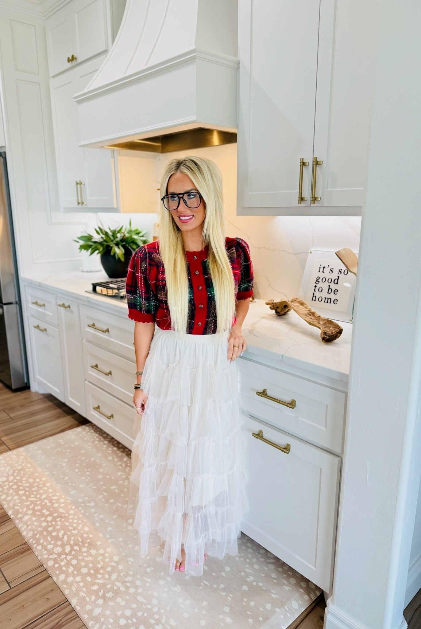 PALE TAUPE TIERED RUFFLE MESH MIDI SKIRT - Bottoms