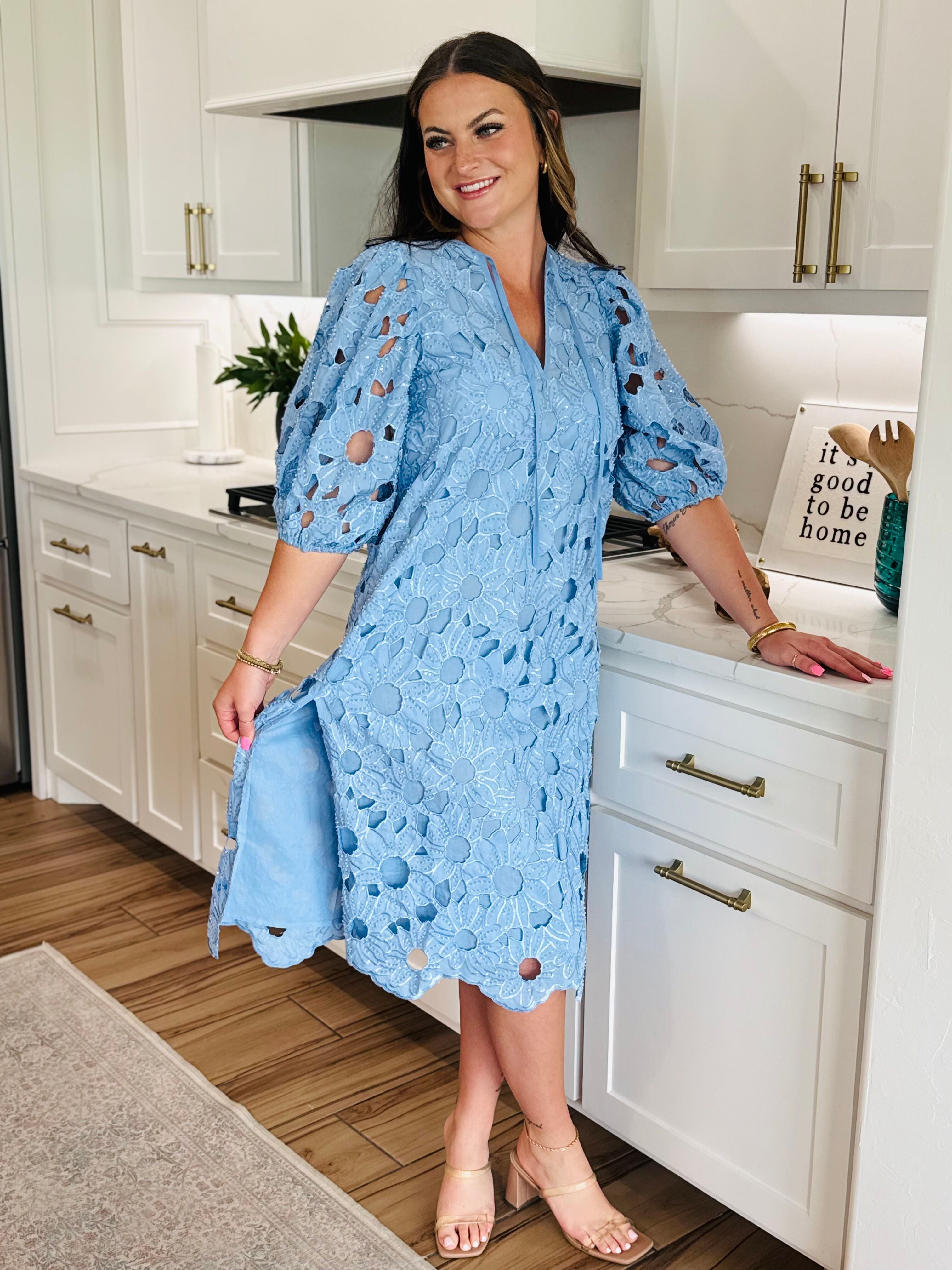 Pamela Poppy Maxi Dress by Buddy Love featuring intricate lace and shimmering sequin detailing for a graceful glam look.