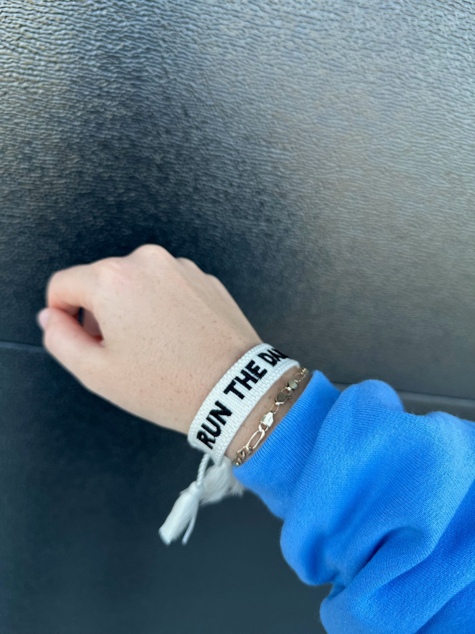 RUN THE DANG BALL EMBROIDERED BRACELET - Bracelet