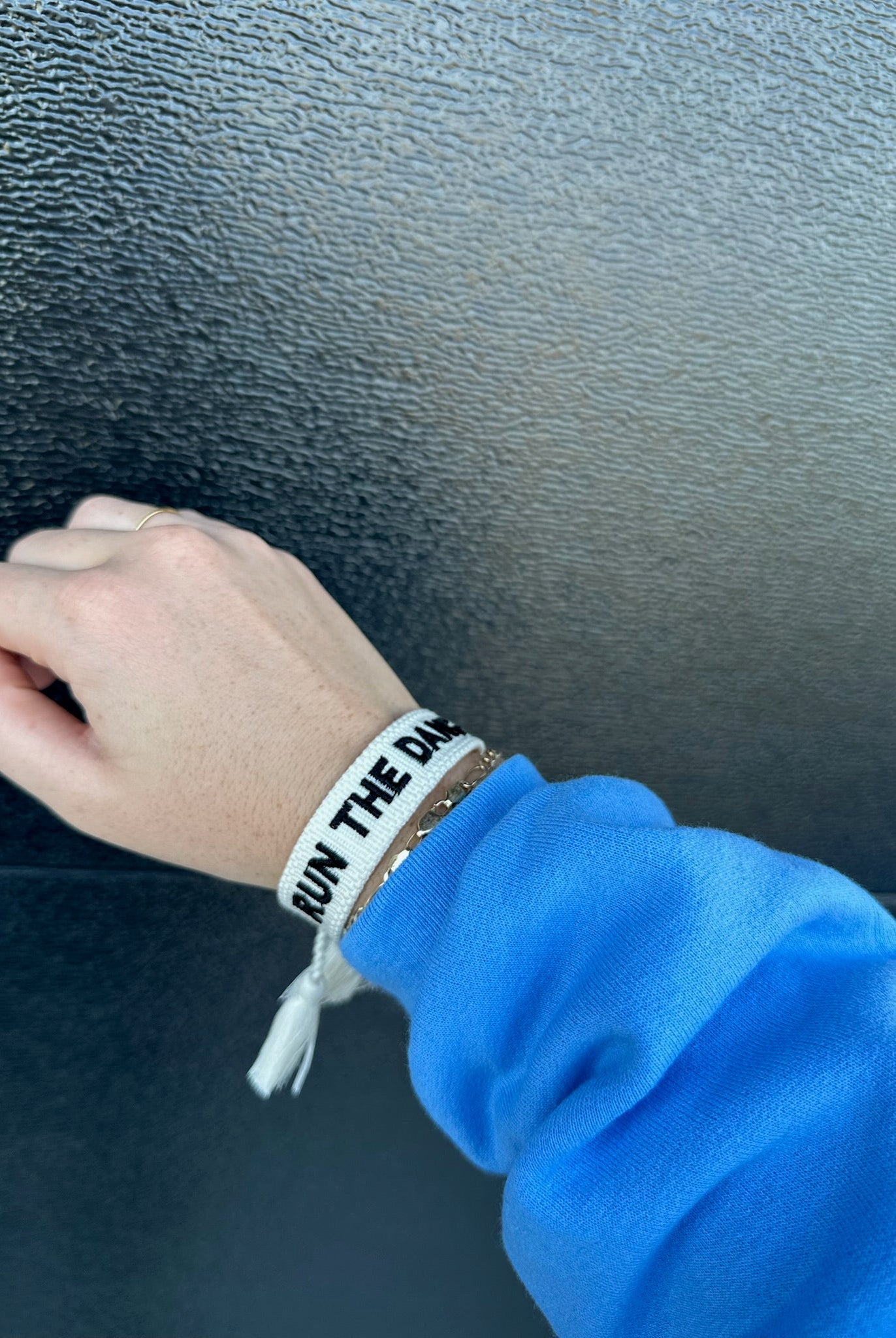 RUN THE DANG BALL EMBROIDERED BRACELET - Bracelet