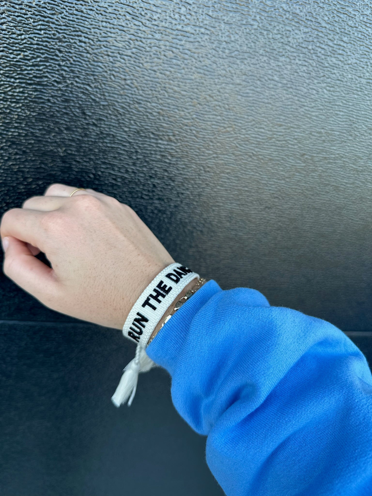 RUN THE DANG BALL EMBROIDERED BRACELET - Bracelet
