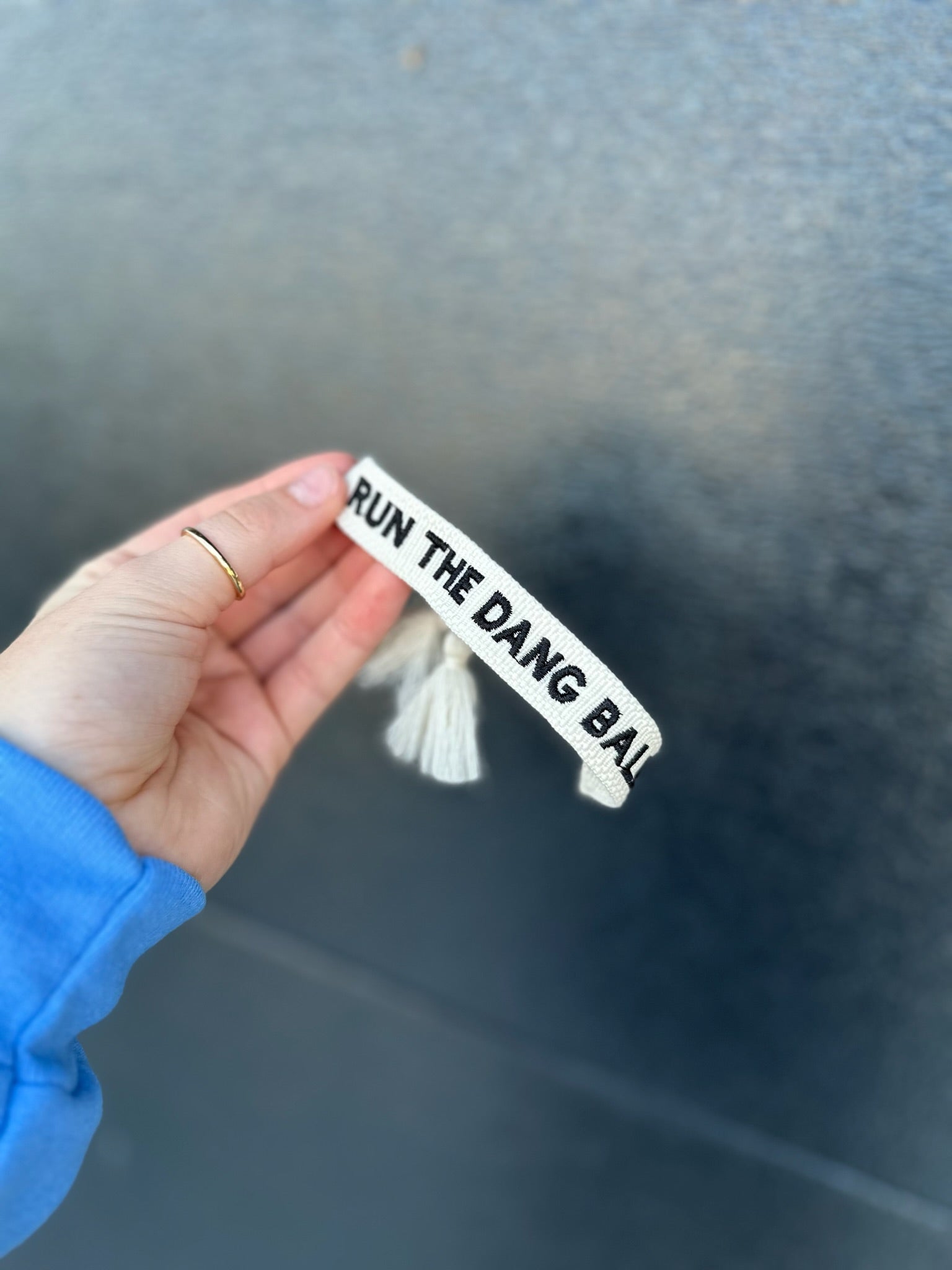 RUN THE DANG BALL EMBROIDERED BRACELET - Bracelet