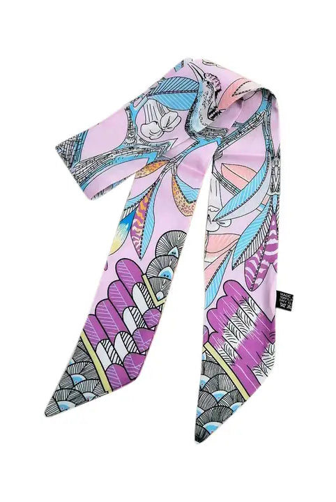 SATIN SCARF FOR INITIALS OR CHARM BRACELET AND/OR NECKLACE