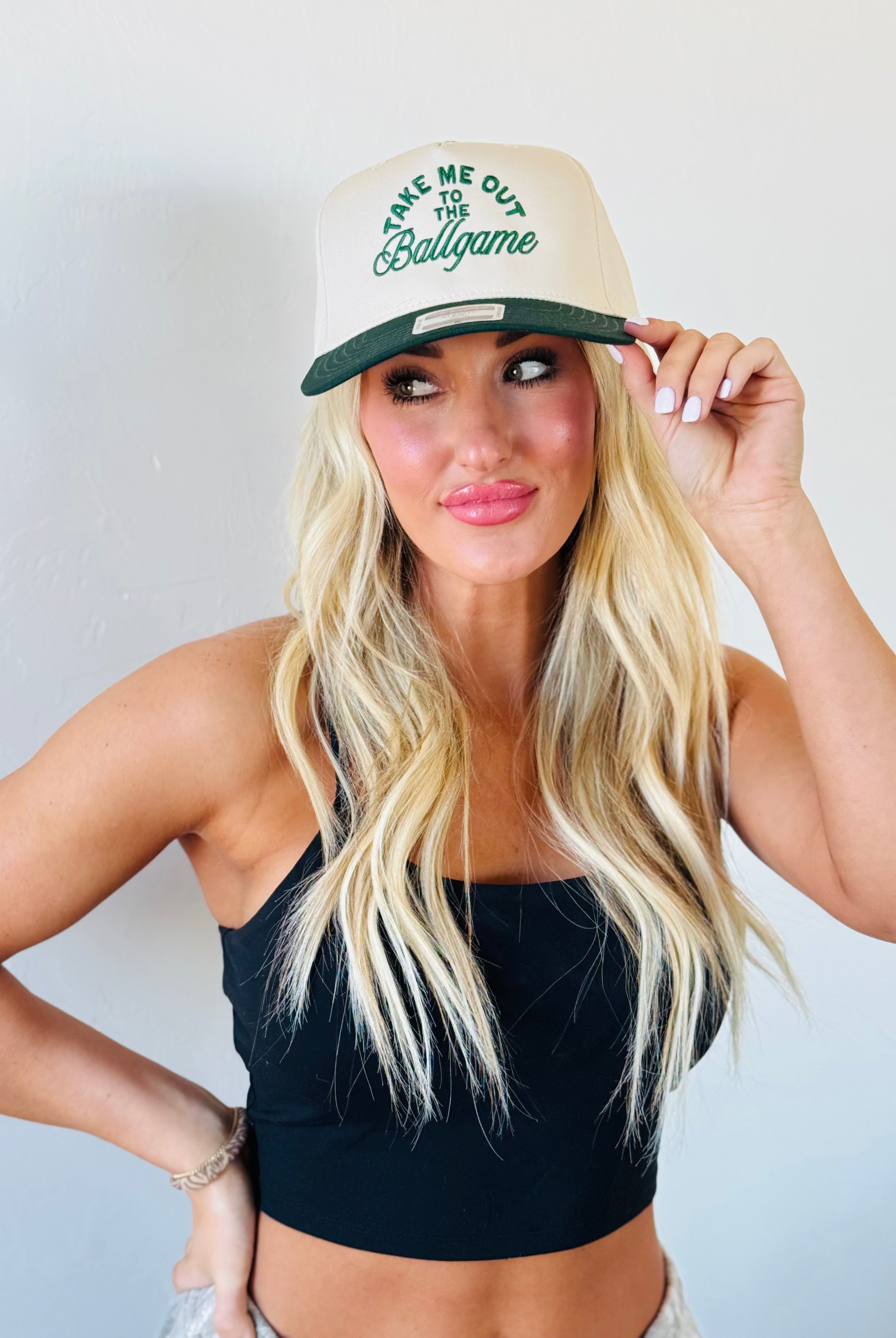 Back view of the TAKE ME OUT TO THE BALLGAME TRUCKER HAT, featuring Otto's superior fit and comfort.