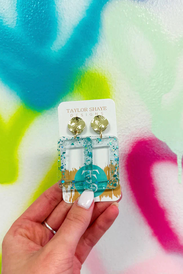 TAYLOR SHAYE BLUE CONFETTI DROP EARRINGS - Earrings