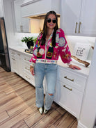 QUEEN OF SPARKLES HOT PINK NEW YEARS EVE ICON CARDIGAN - Tops