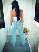 90’S VINTAGE SUPER HIGH RISE FLARE JEANS- VERVET - Bottoms