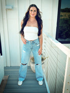 90’S VINTAGE SUPER HIGH RISE FLARE JEANS- VERVET - Bottoms