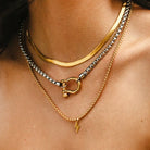 18K Stainless Steel Rope Buckle Chunky Necklace elegantly displayed to showcase its versatile and chic design.