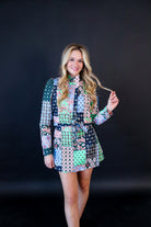 Abstract Quilted Asymmetrical Side Zip Quilted Jacket showcasing its unique design and stylish zipper detail.