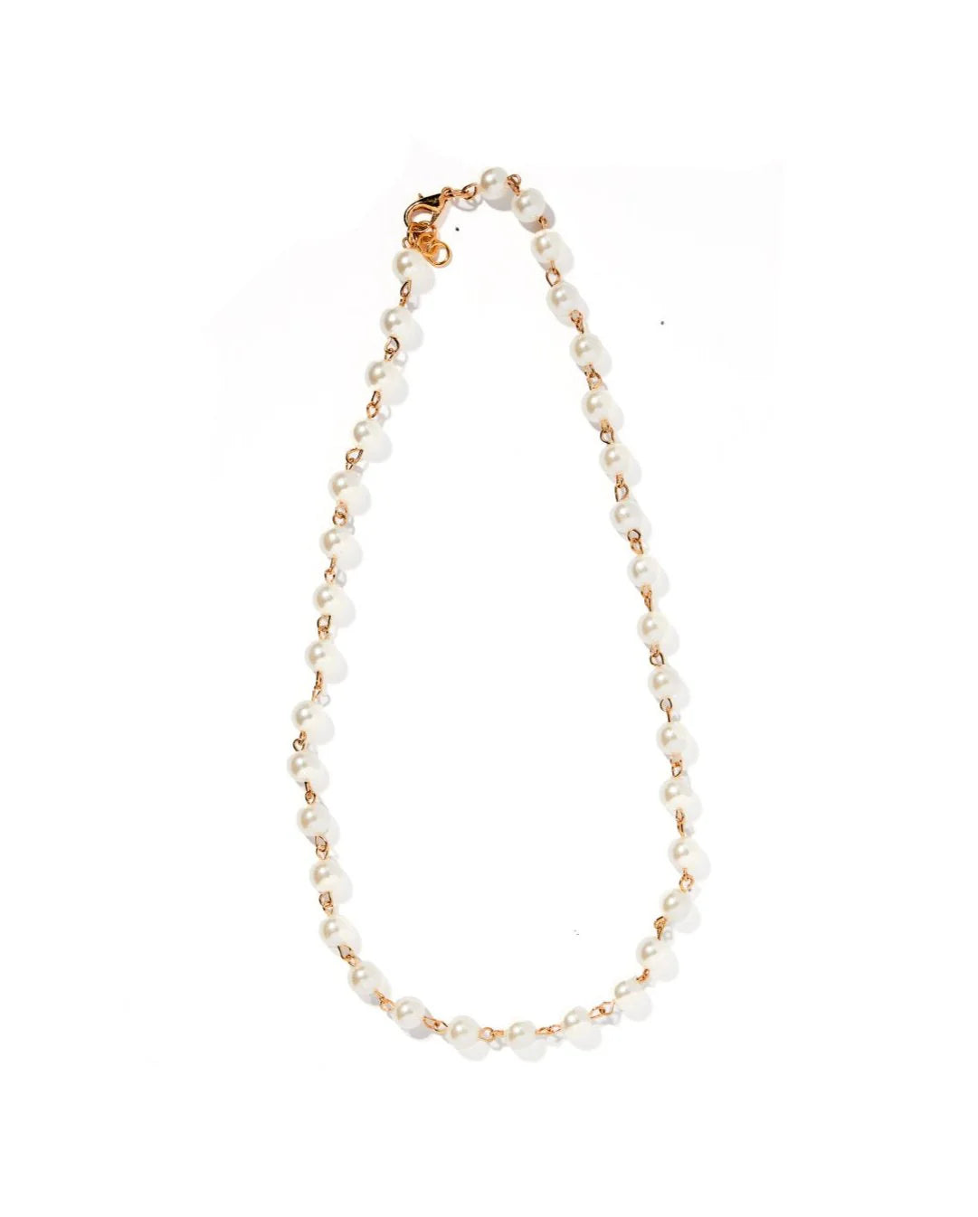 Logan Pearl Necklace by Linny Co, 19-inch gold chain featuring a stunning pearl pendant, crafted from hypoallergenic surgical-grade stainless steel, perfect for formal occasions and everyday wear.