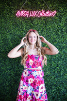 Model wearing the Tamra Jubilee Top and Maxi Skirt Set by Buddy Love, demonstrating its comfortable fit and trendy style for summer outings.