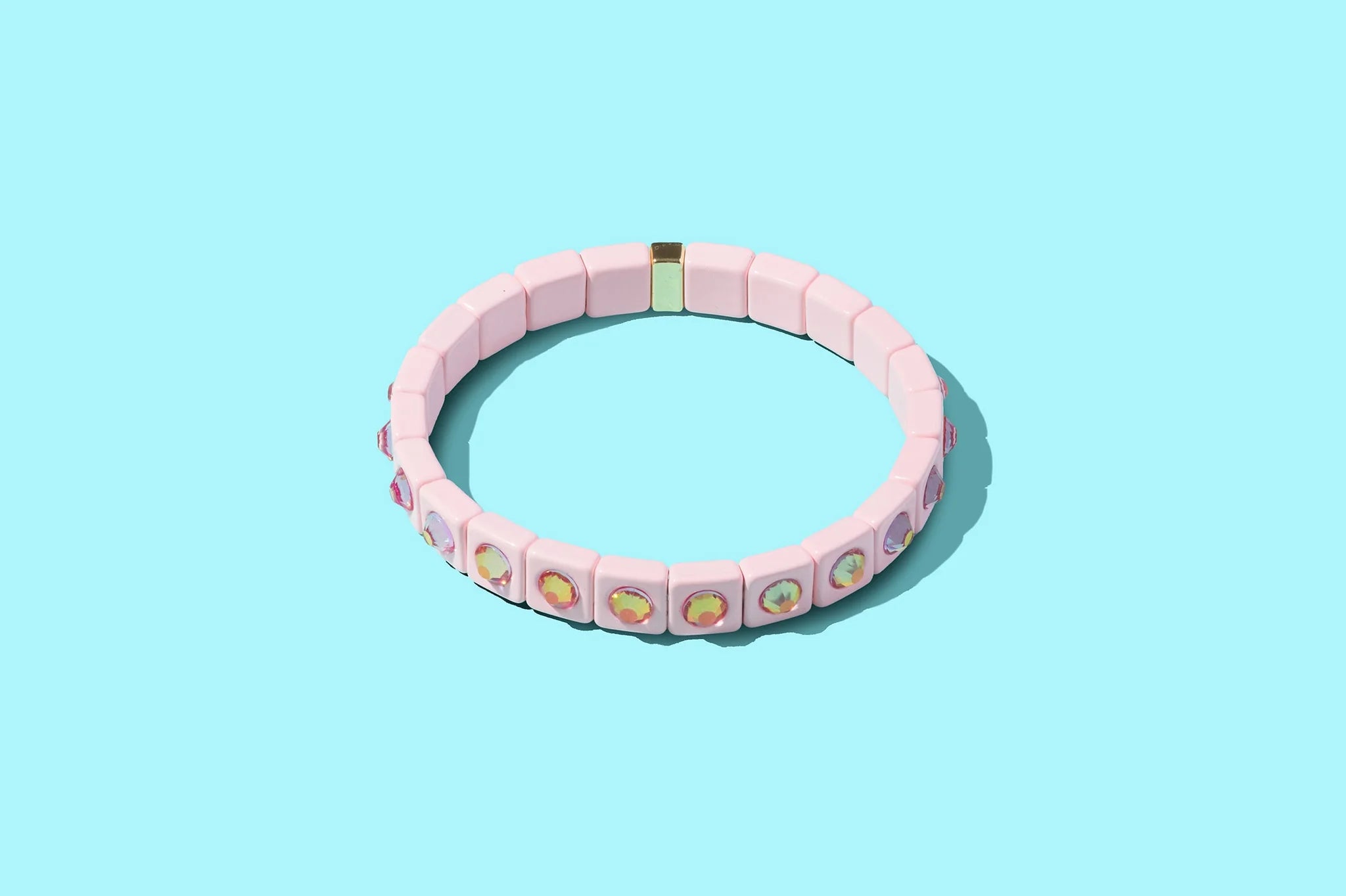 Stylish Maeve Enamel Bracelet by Taylor Elliott Designs featuring painted enamel and square stone accents, perfect for elegant and casual looks.