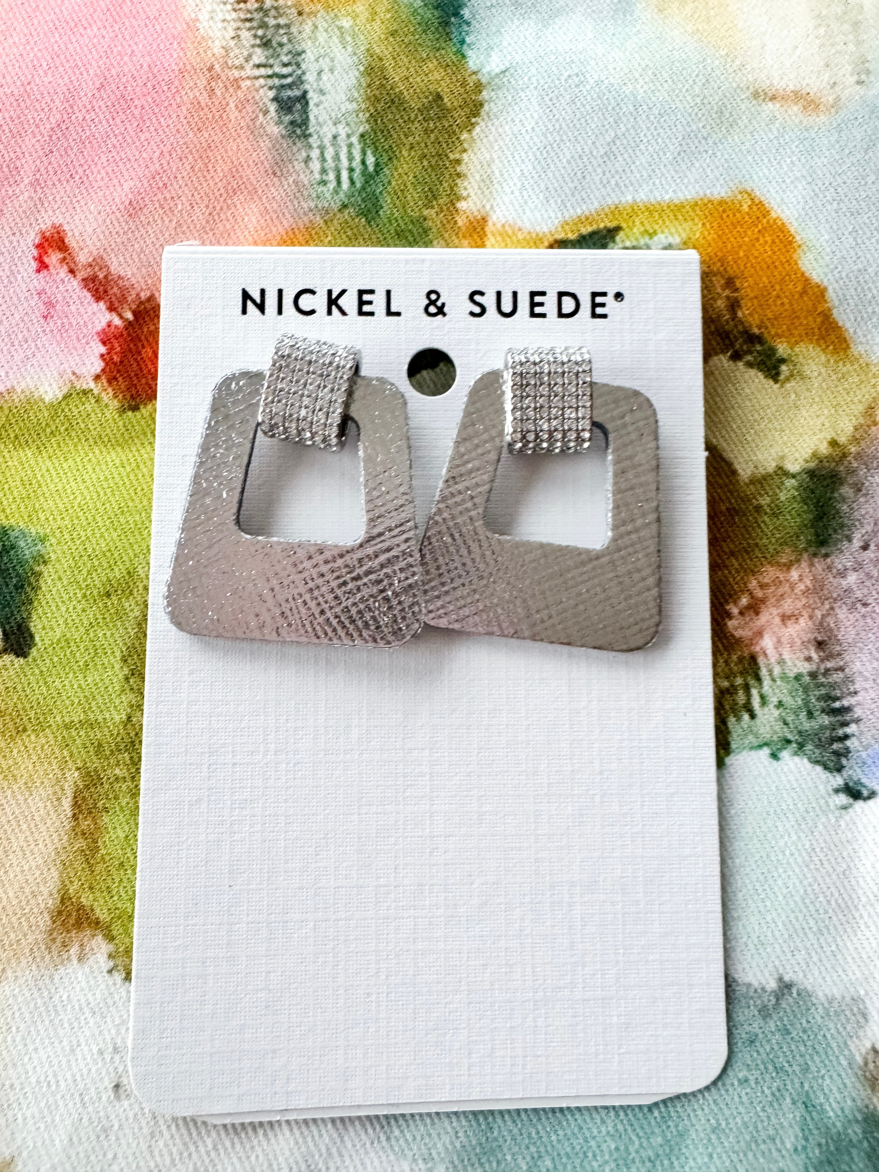 Avery Silver Leaf Earrings by Nickel and Suede
