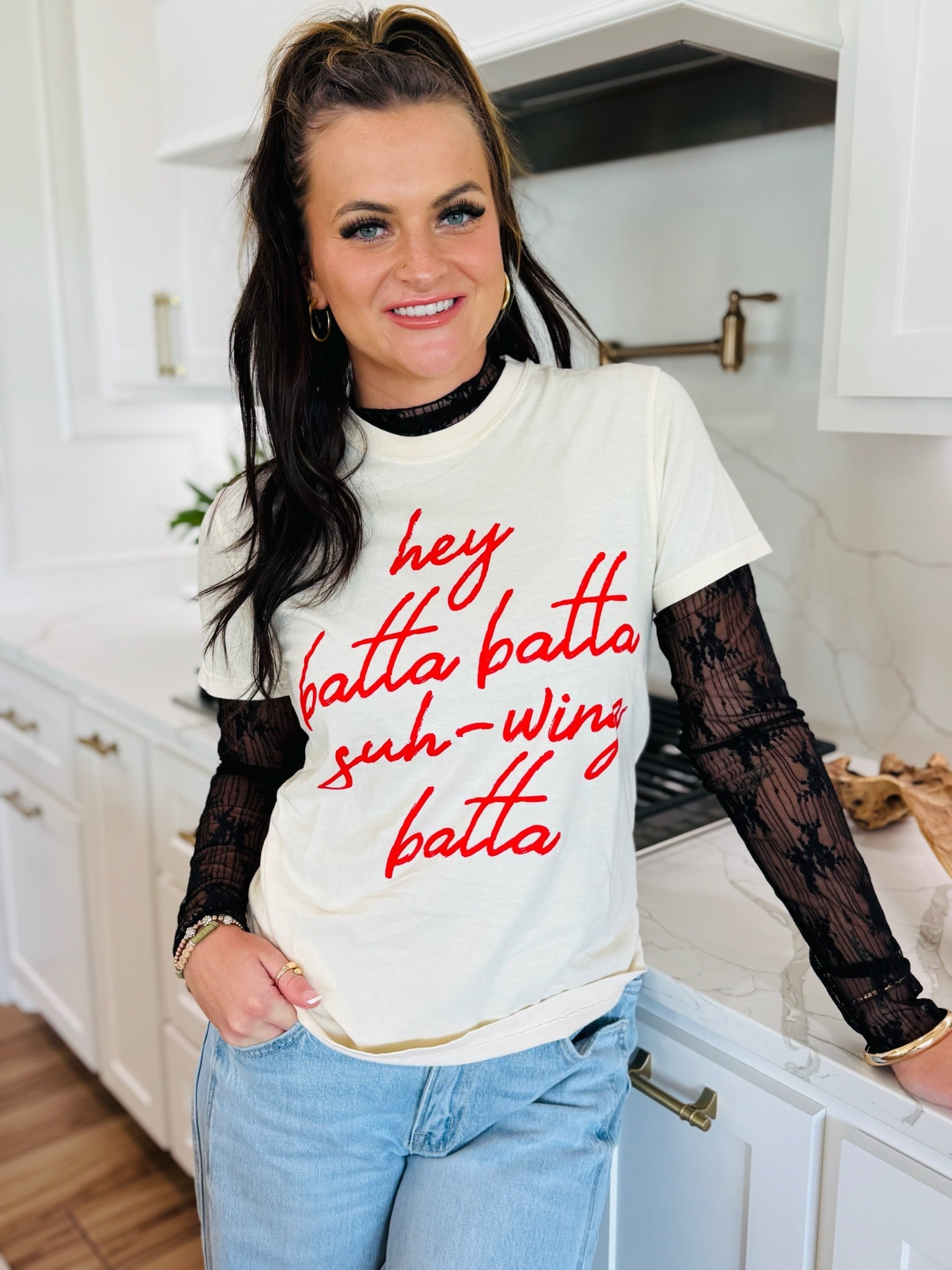 BLACK RIBBON FLORAL SHEER TOP