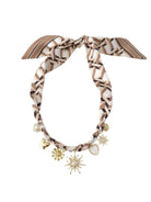 BLYTHE BROWN & WHITE NEUTRAL SCARF NECKLACE - Necklaces