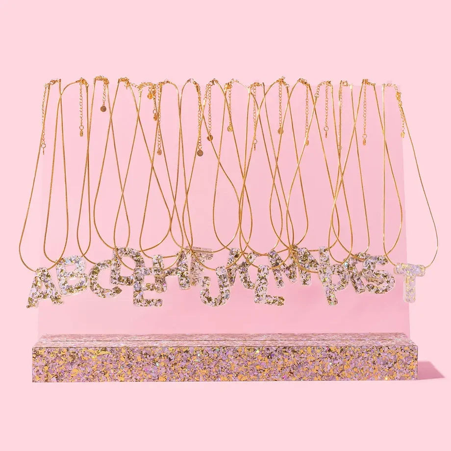 Box Chain Necklace - Letters - Pearl Confetti - Each - Necklaces