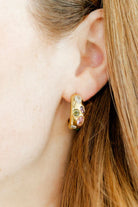 BRITTON GOLD HOOPS WITH COLORFUL JEWELS - Earrings