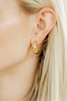 BRITTON GOLD HOOPS WITH COLORFUL JEWELS - Earrings