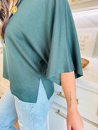 DARK GREEN ENTRO OVER-SIZED TEE - Tops
