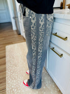 DUSTY LEOPARD WASHED DRAWSTRING PANTS - Bottoms