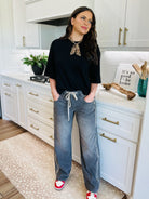 DUSTY LEOPARD WASHED DRAWSTRING PANTS - Bottoms