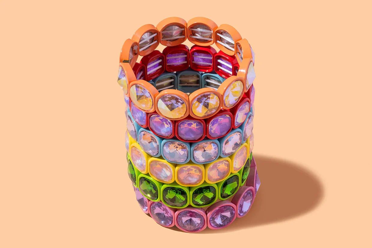 Elise Beaded Bracelet featuring a colorful painted enamel finish and elegant stone accents for a chic accessory look.