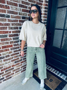 ENTRO OATMEAL KNIT SWEATER TOP - Tops