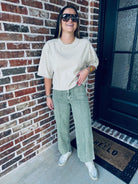 ENTRO OATMEAL KNIT SWEATER TOP - Tops