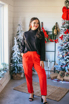 ENTRO WIDE SLEEVE BLACK SWEATER - Tops